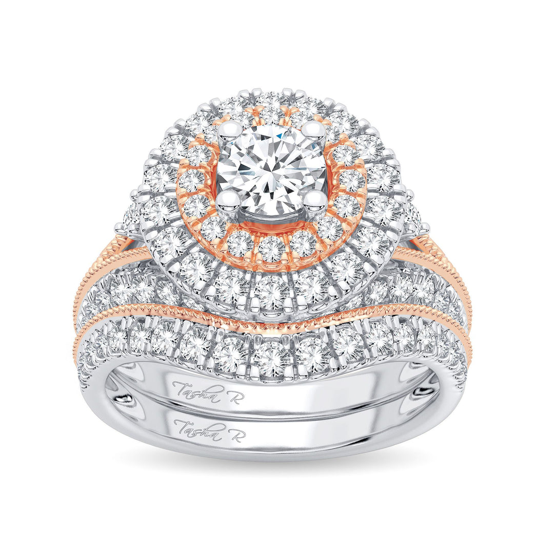 14K Rose Gold 2.00ct Diamond Bridal Ring