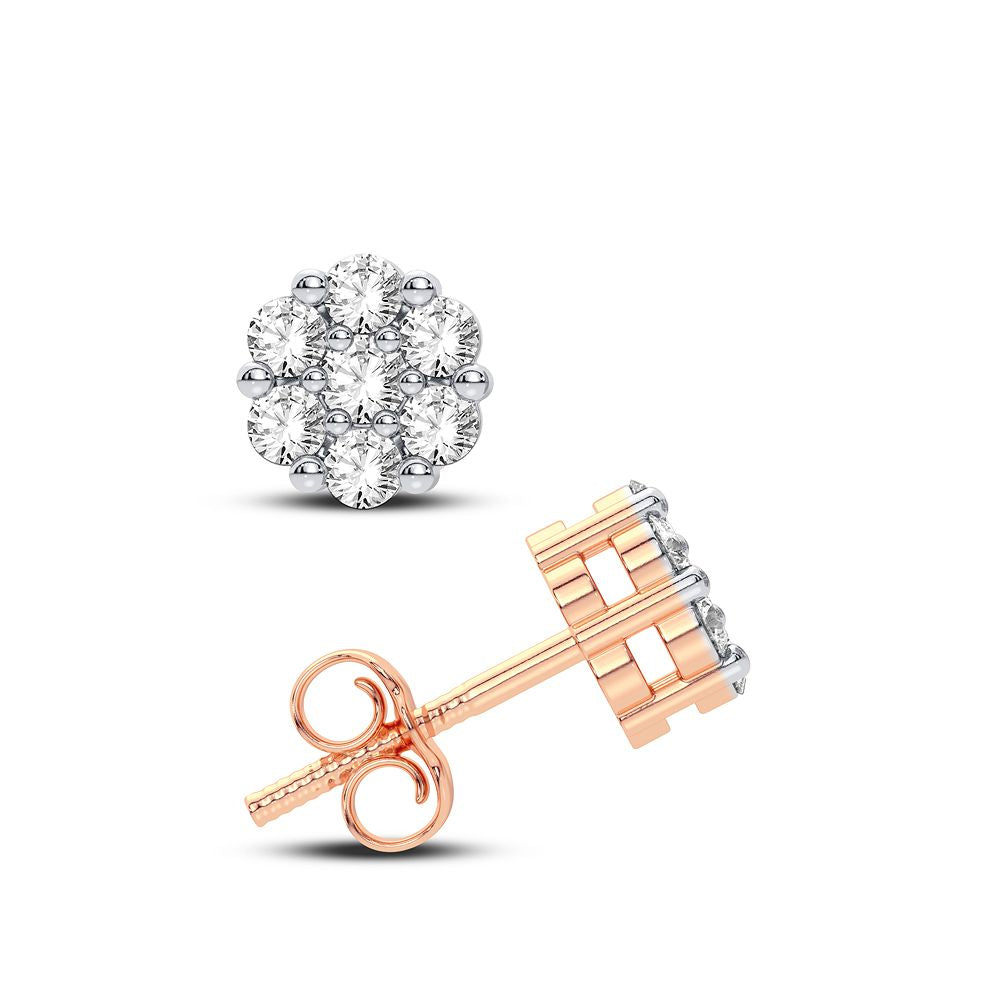 14K Rose Gold 0.14CT Diamond Earrings