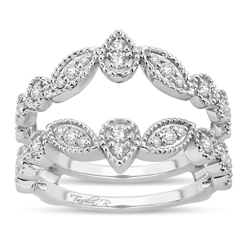 14K White Gold 0.33CT Diamond Ring Guard