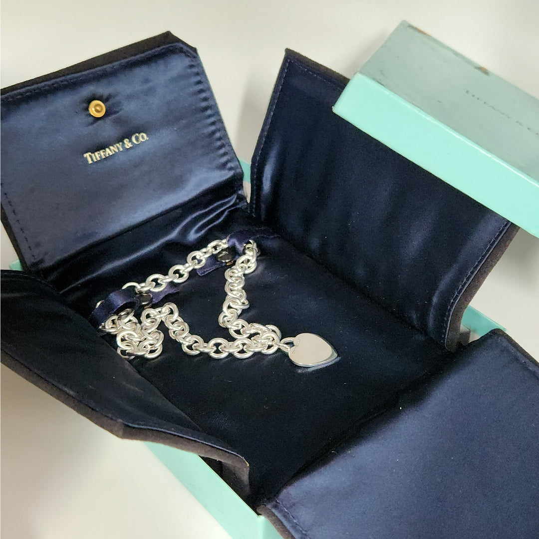 Authentic Tiffany &  Co Sterling Silver Heart Tag Necklace