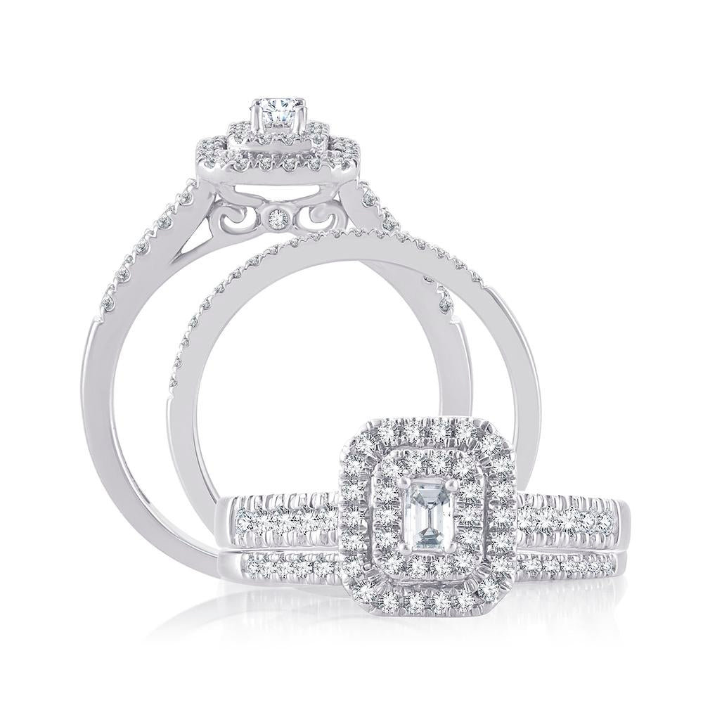 Romantic 14k Rose Gold 0.50CT Diamond Bridal Ring