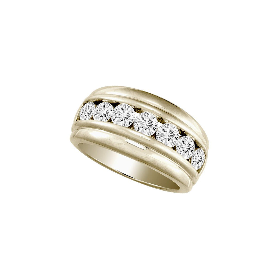 14K Yellow Gold 2.13CT Diamond Mens Ring