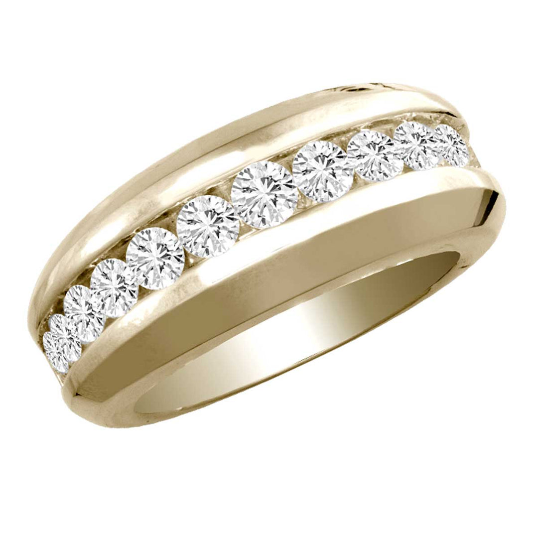 14K Yellow Gold 1.88CT Diamond Mens Band