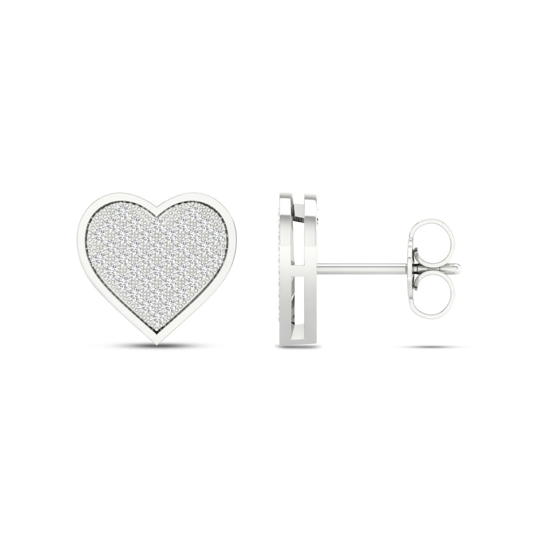 Chic 10k White Gold 0.25CT Diamond Stud Earrings for Women