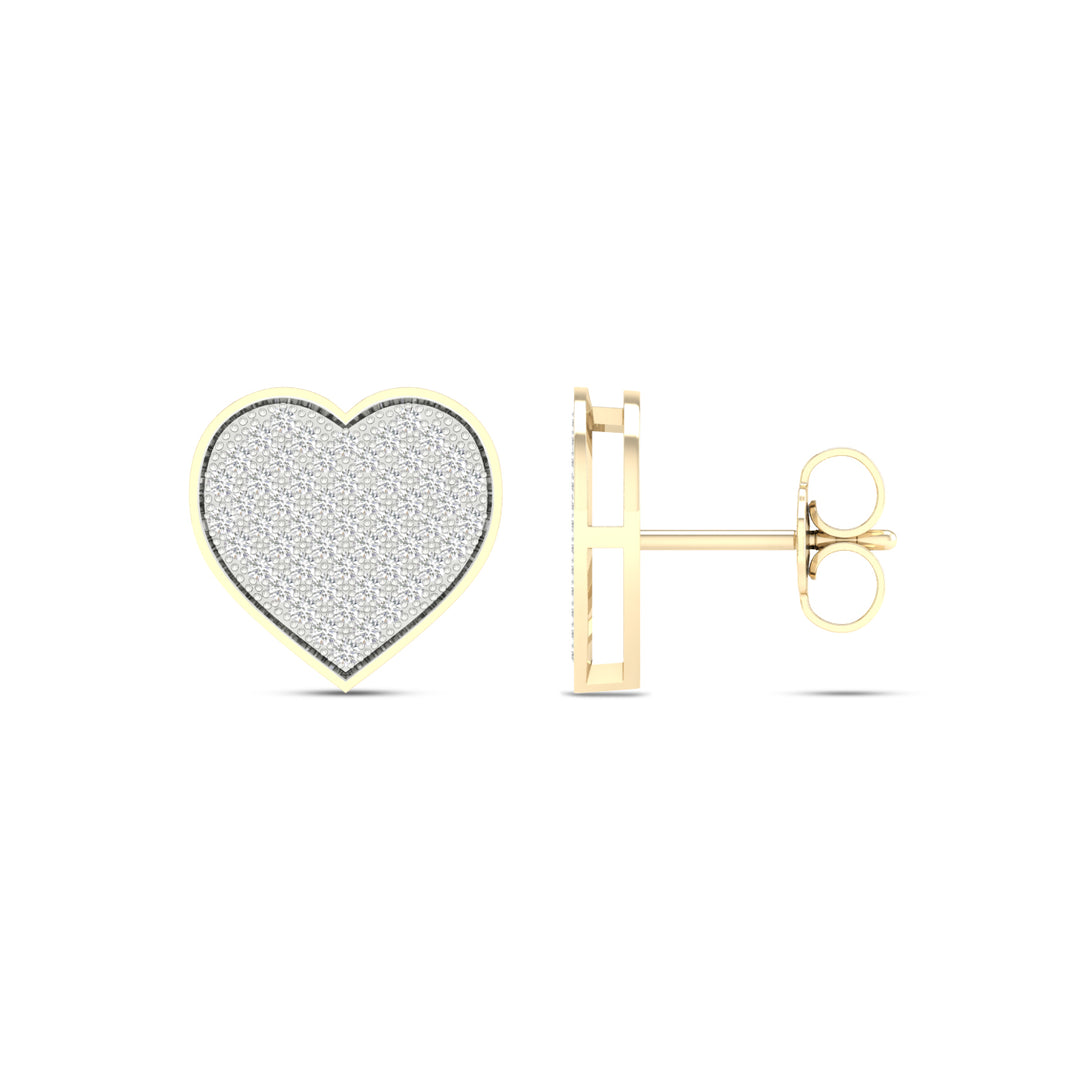 Chic 10k Yellow Gold 0.33CT Diamond Womens Stud Earrings