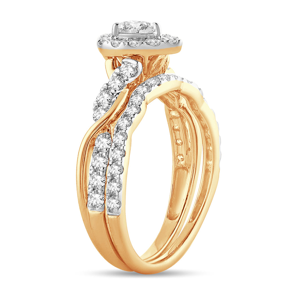 14K Yellow Gold 1CT Lab Diamond Fancy Engagement Ring