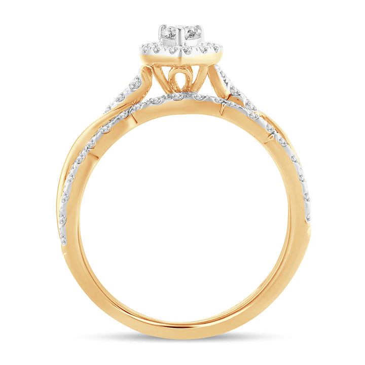 14K Yellow Gold 1CT Lab Diamond Fancy Engagement Ring