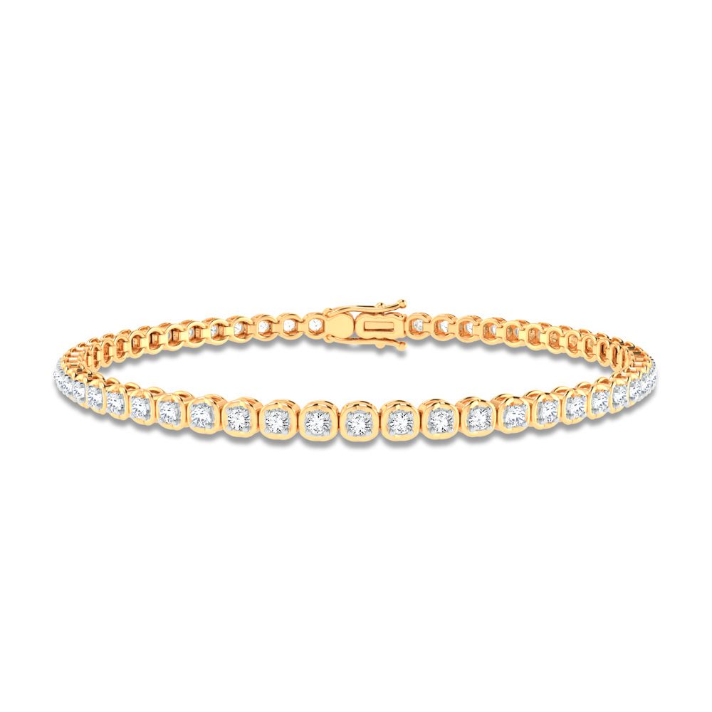 Luminous 14k Yellow Gold 1.50ct Lab Diamond Womens Bracelet