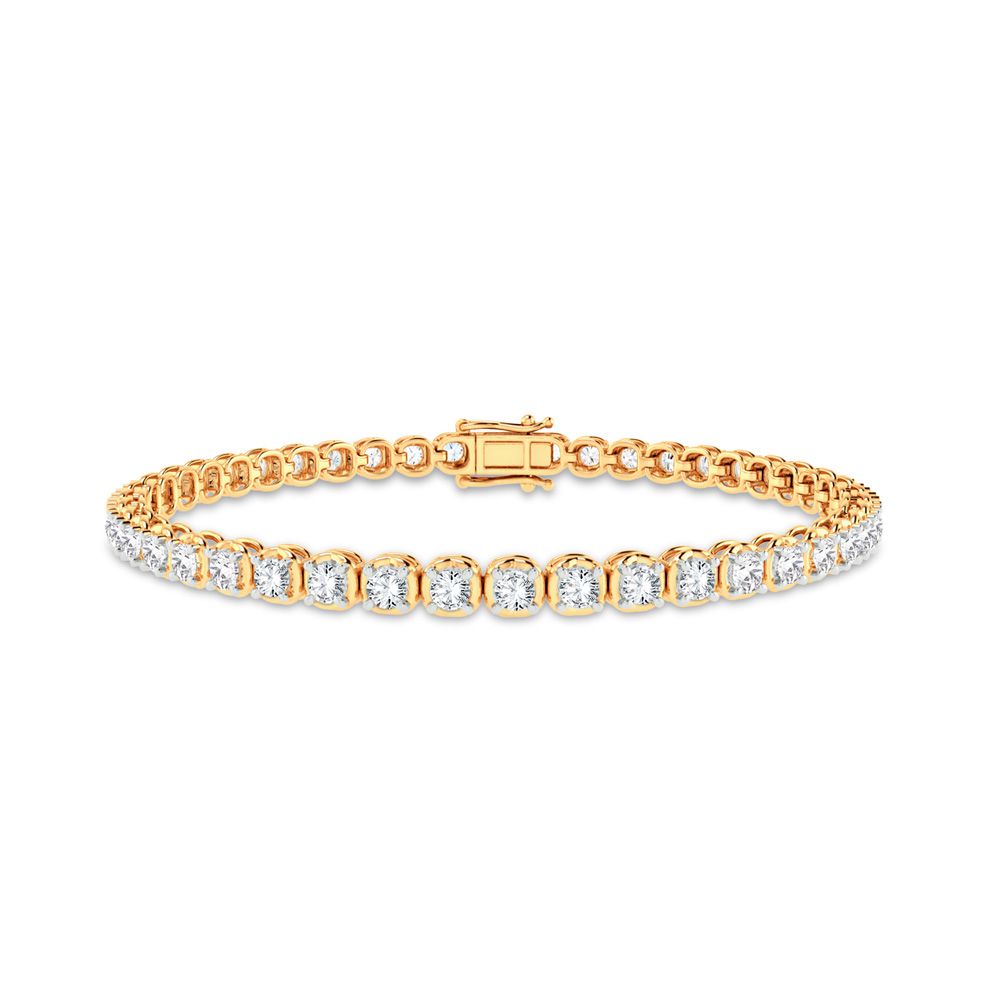 Luminous 14k Yellow Gold 3ct Lab Diamond Womens Tennis Bracelet