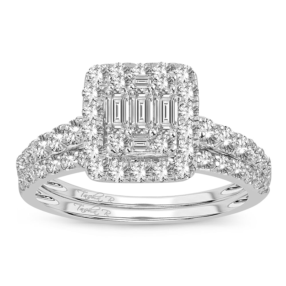 Elegant 14k White Gold 1CT Diamond Engagement Ring