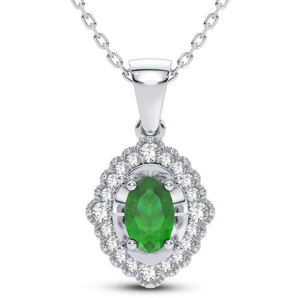 14K White Gold 0.12CT Diamond Pendant