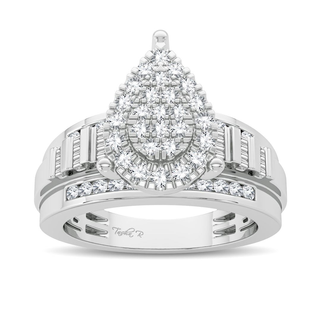 Sparkling 10k White Gold 0.50CT Diamond Ring for Women