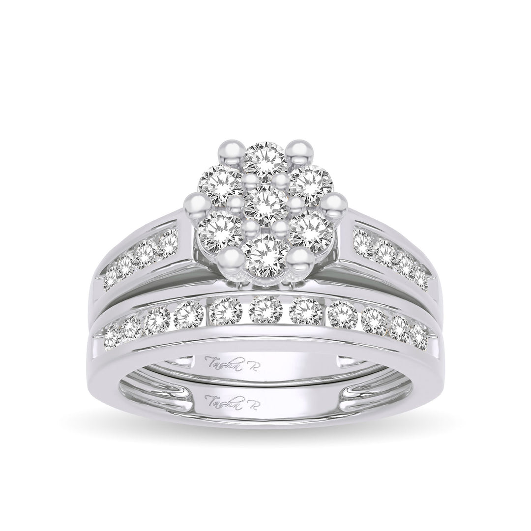 Romantic 14k White Gold 1ct Lab Diamond Bridal Ring