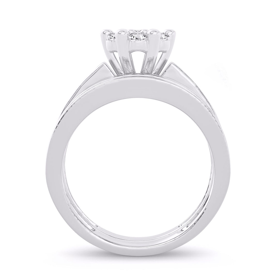 Romantic 14k White Gold 1ct Lab Diamond Bridal Ring