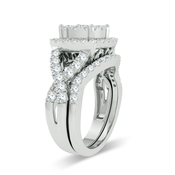 Brilliant 14k White Gold Lab Diamond Bridal Ring (1.50ct)