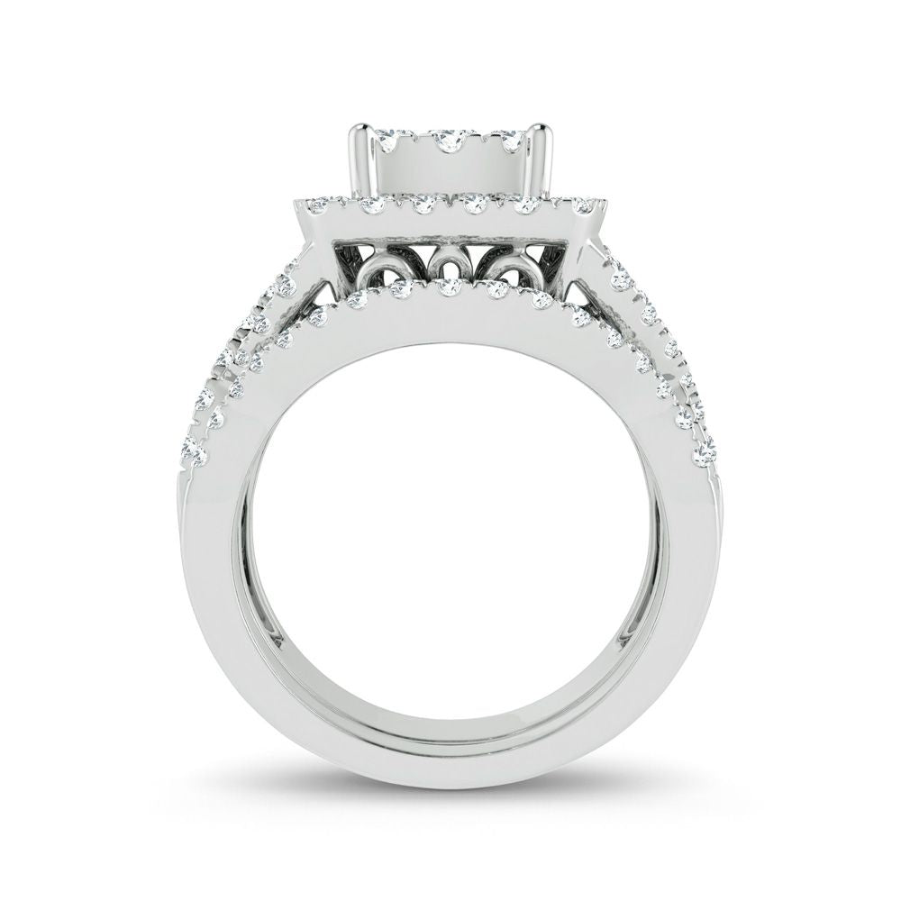 Brilliant 14k White Gold Lab Diamond Bridal Ring (1.50ct)