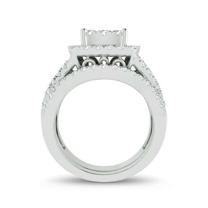 Brilliant 14k White Gold Lab Diamond Bridal Ring (1.50ct)
