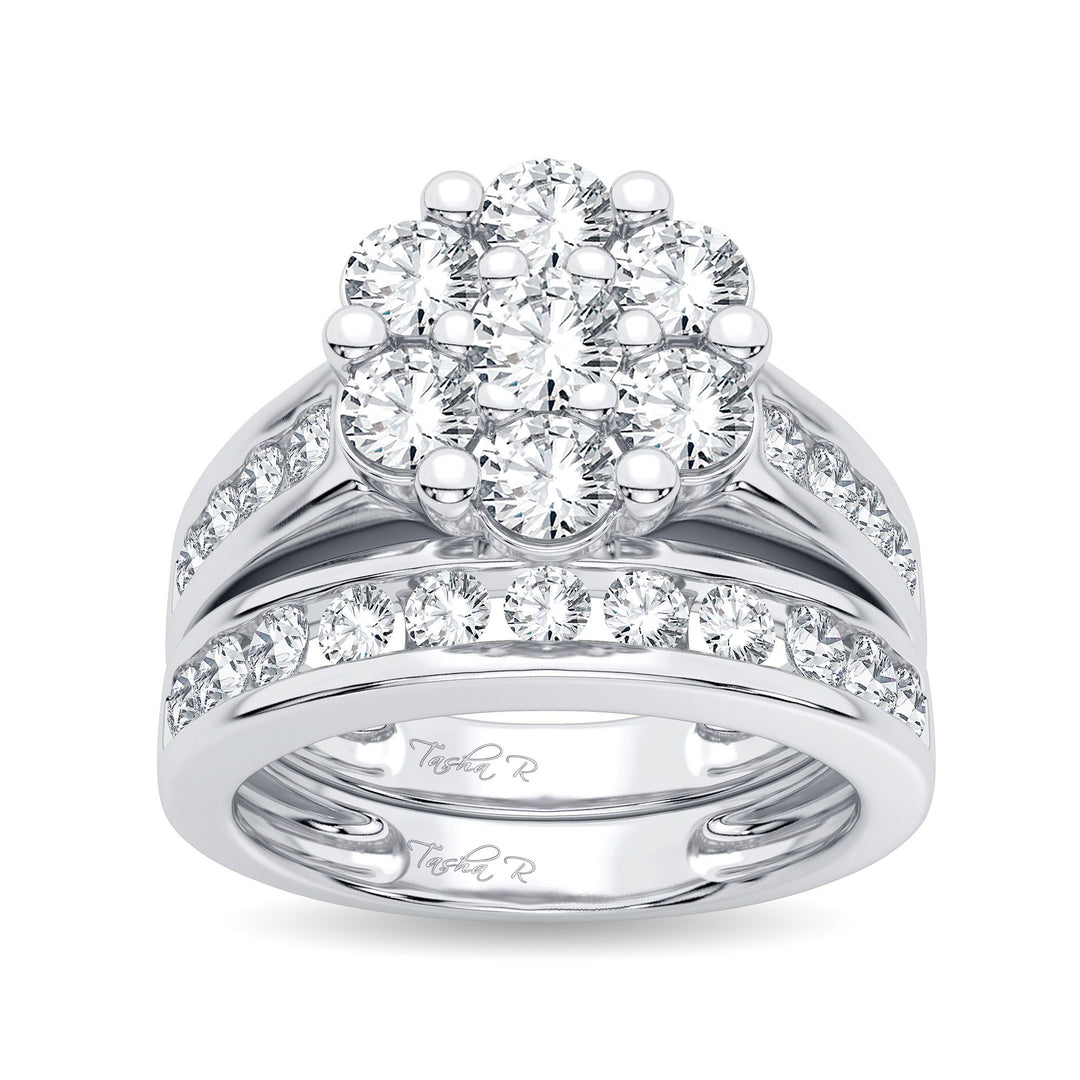 Brilliant 14k White Gold 2CT Lab Diamond Bridal Ring