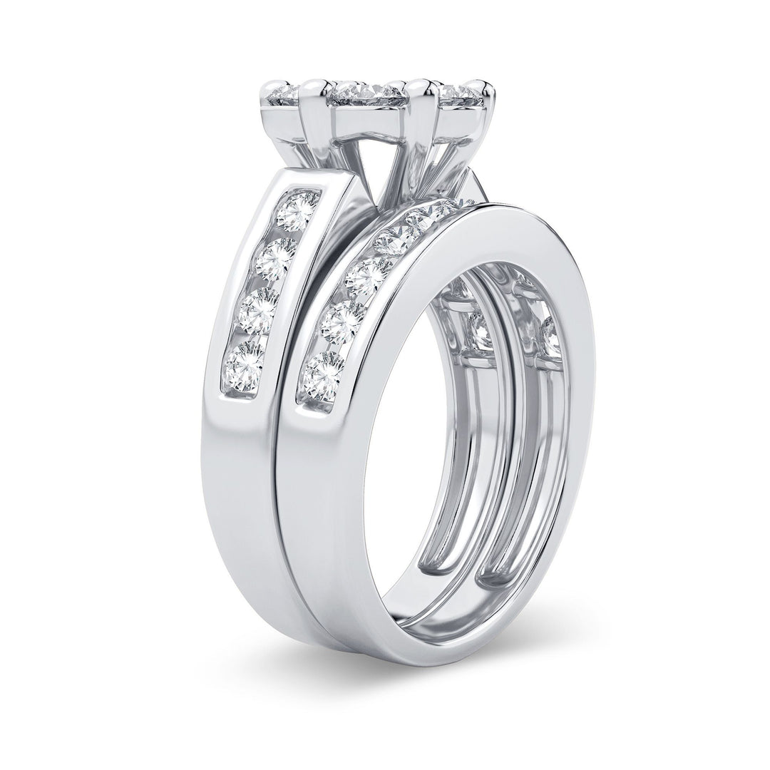 Brilliant 14k White Gold 2CT Lab Diamond Bridal Ring