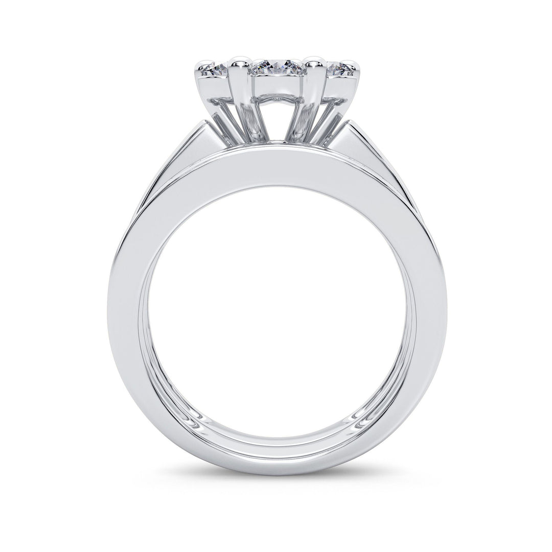 Brilliant 14k White Gold 2CT Lab Diamond Bridal Ring
