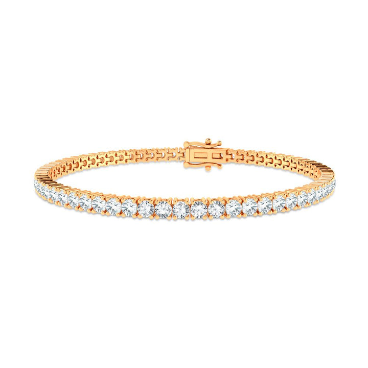 Luminous 14k Yellow Gold 4.08ct Lab Diamond Womens Bracelet
