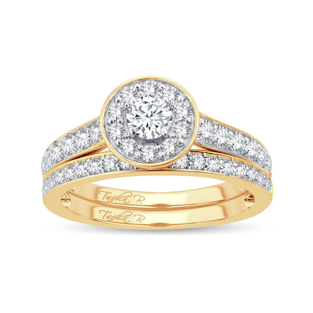 Brilliant 14k Yellow Gold 1CT Lab Diamond Engagement Ring