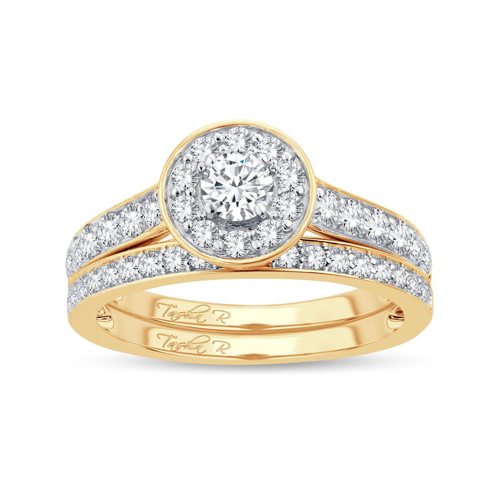Brilliant 14k Yellow Gold 1CT Lab Diamond Engagement Ring