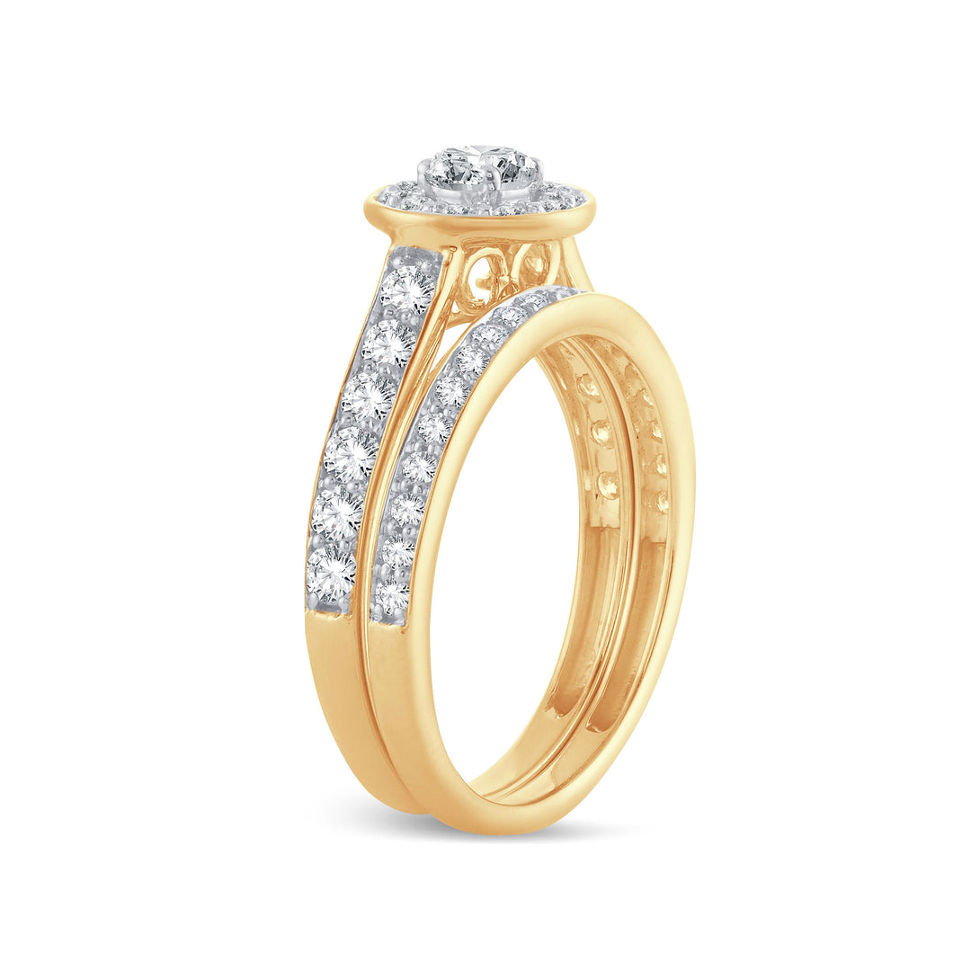Brilliant 14k Yellow Gold 1CT Lab Diamond Engagement Ring