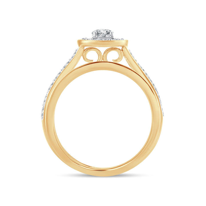 Brilliant 14k Yellow Gold 1CT Lab Diamond Engagement Ring