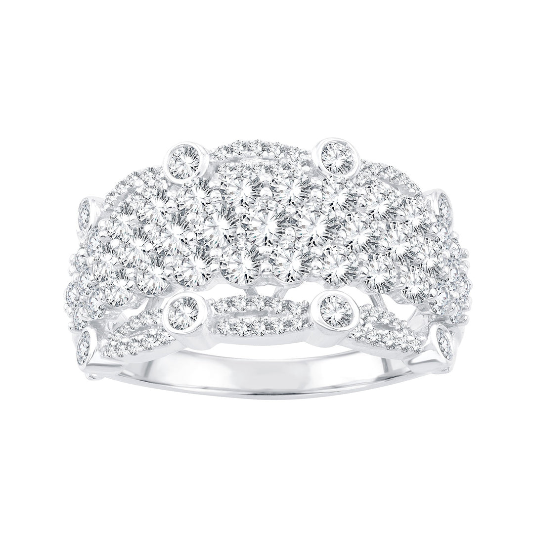 Sparkling 14K White Gold 2CT Diamond Anniversary Band