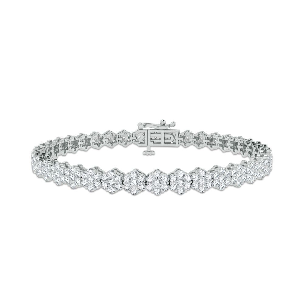 Luminous 14k White Gold 4ct Lab Diamond Womens Tennis Bracelet