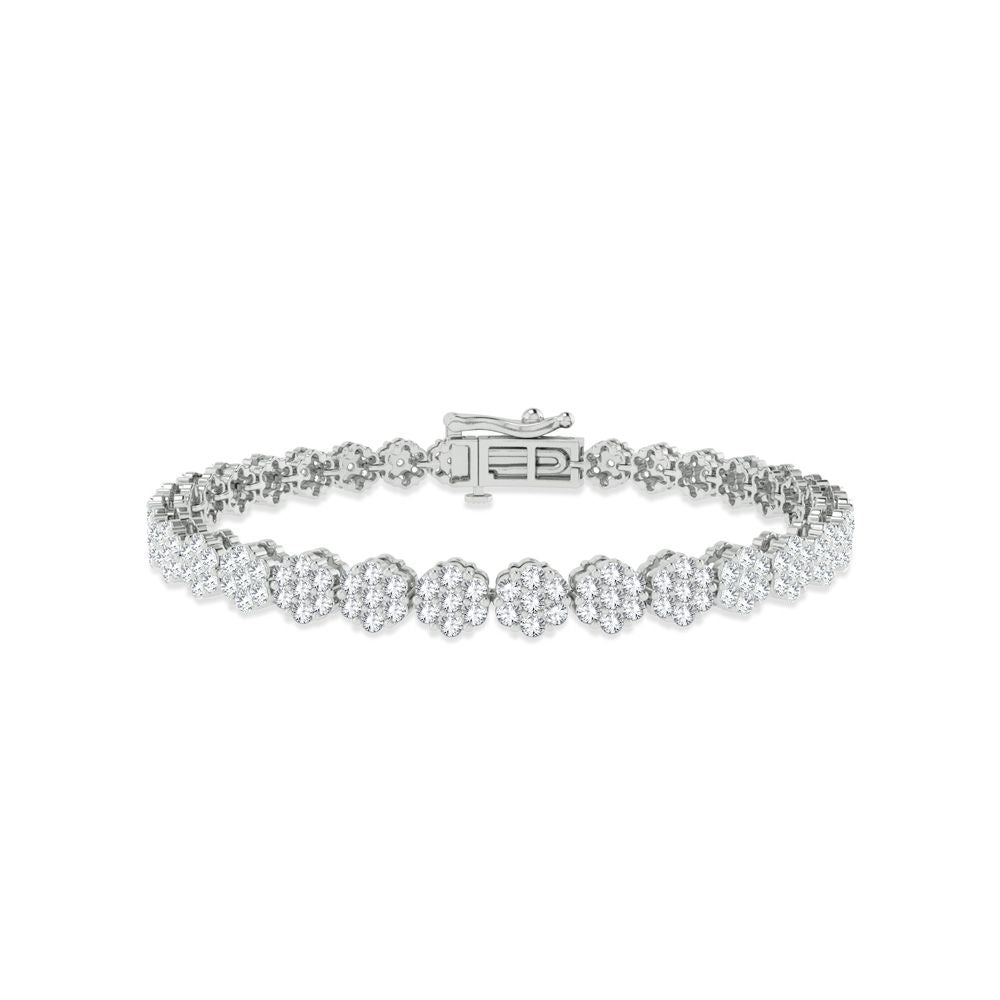 Luminous 14k White Gold 5ct Lab Diamond Womens Tennis Bracelet