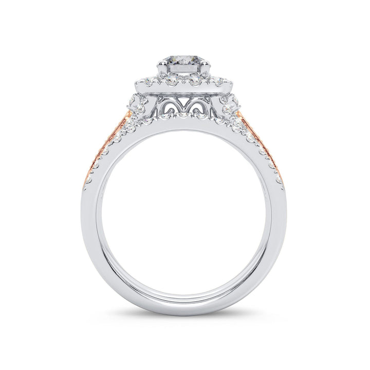 Romantic 14k Rose Gold 2ct Lab Diamond Bridal Ring