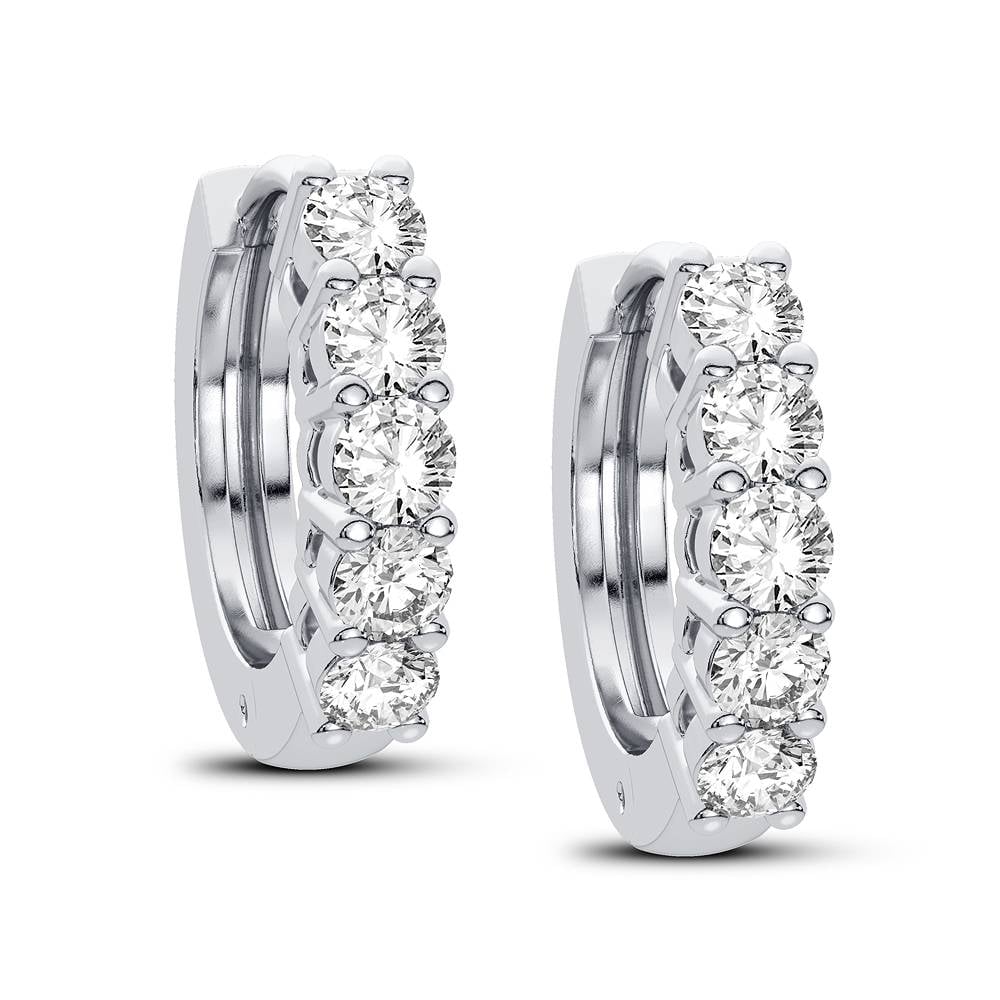 Elegant 14K White Gold 0.27CT Diamond Hoop Earrings for Women