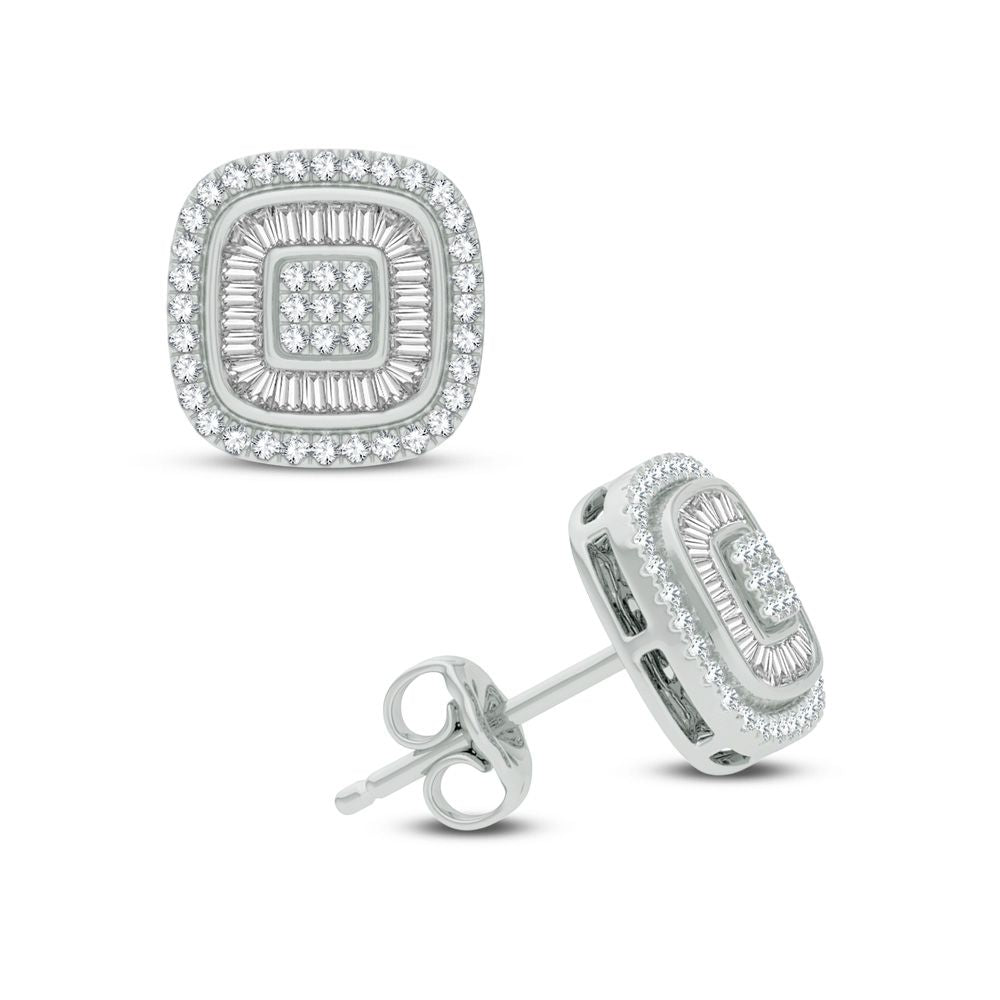 Sparkling 14k White Gold 0.50ct Diamond Stud Earrings for Women