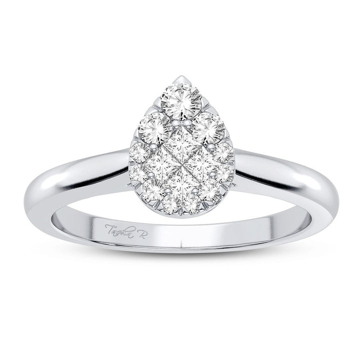 Elegant 14K White Gold 0.25CT Lab Diamond Ring