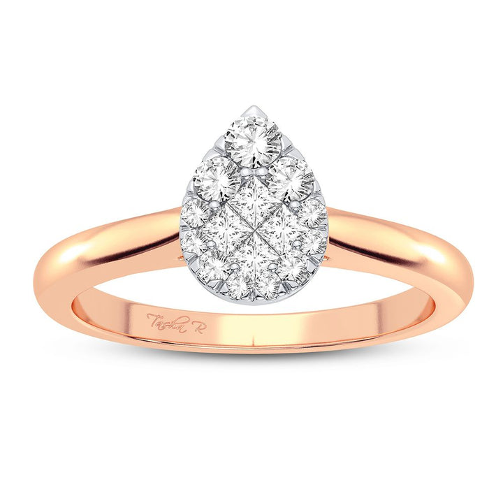 Romantic 14k Rose Gold Lab Diamond Engagement Ring (0.25CT)