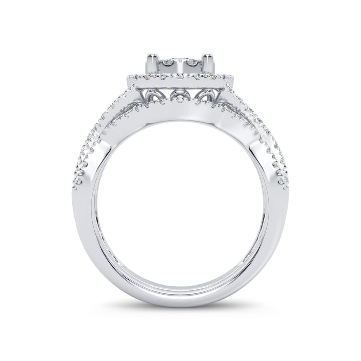 Brilliant 14k White Gold 1ct Lab Diamond Engagement Ring