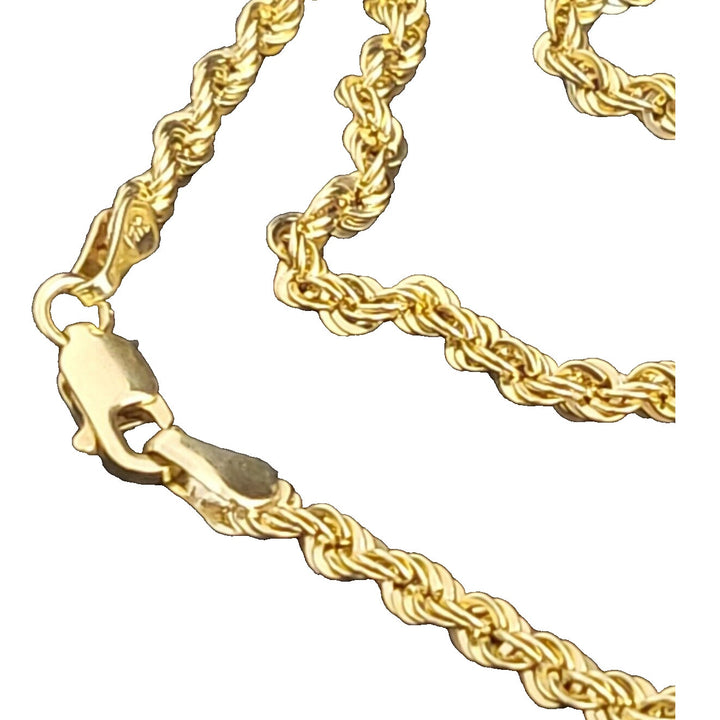 14k Gold Very Shiny Rope Chain Necklace, 20in With 12.6g Of Gold