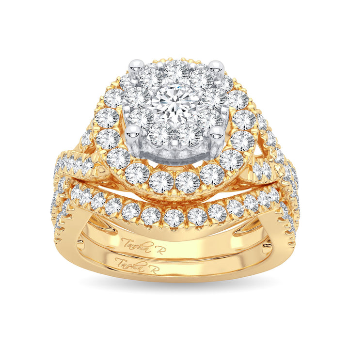 14k Rose Gold 1.50ct Lab Diamond Bridal Ring Set