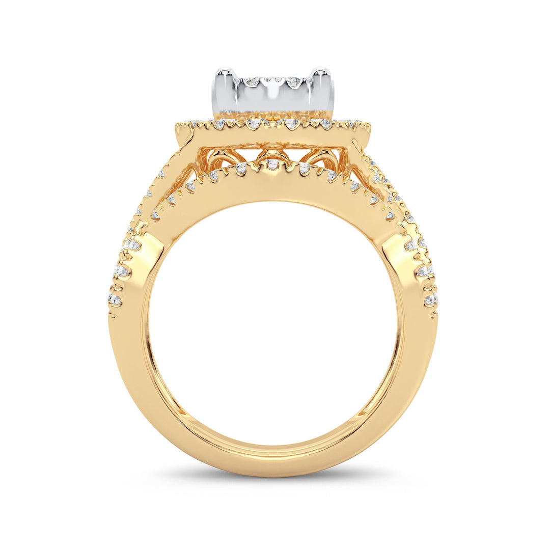 14k Rose Gold 1.50ct Lab Diamond Bridal Ring Set