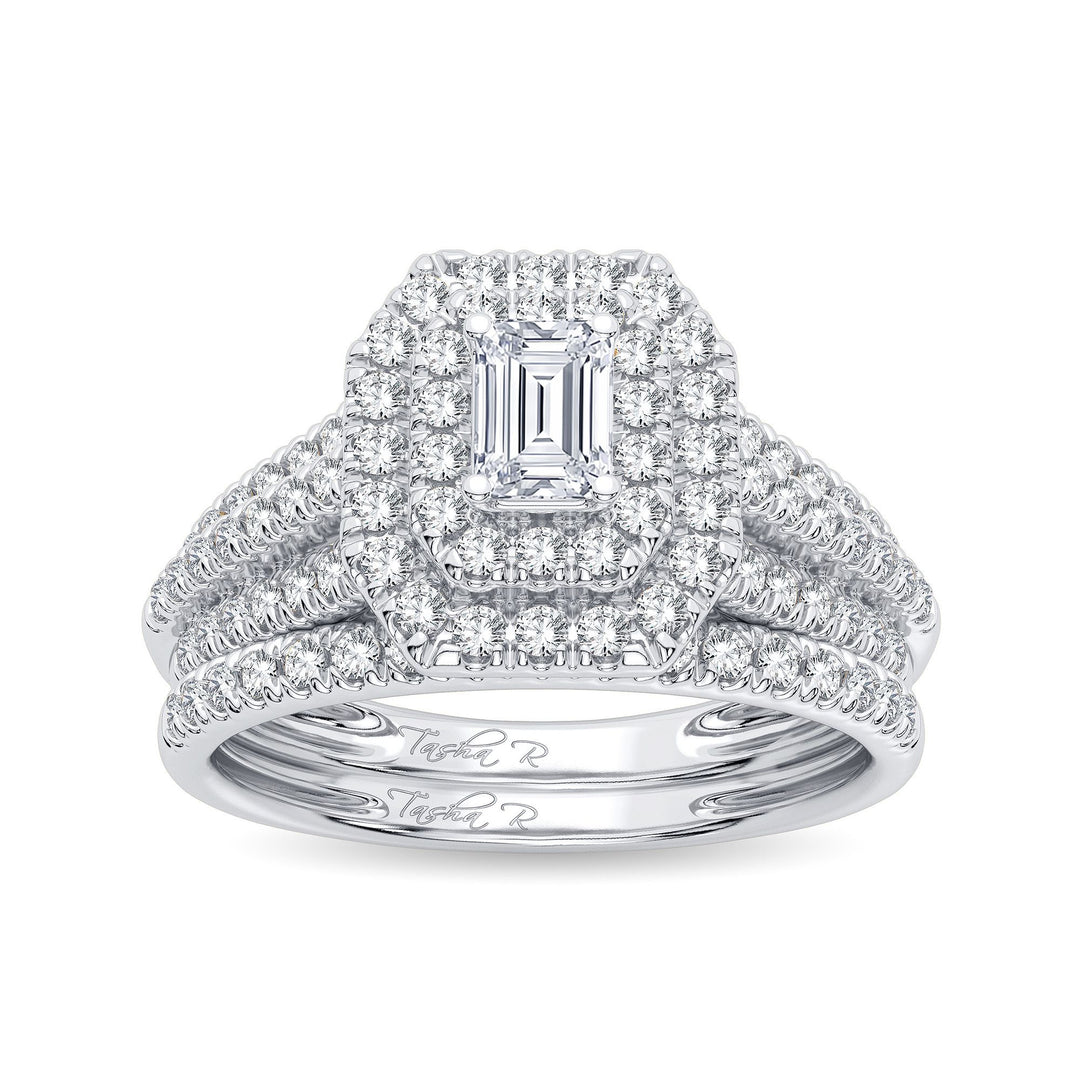 Elegant 14k White Gold 1CT Diamond Bridal Engagement Ring