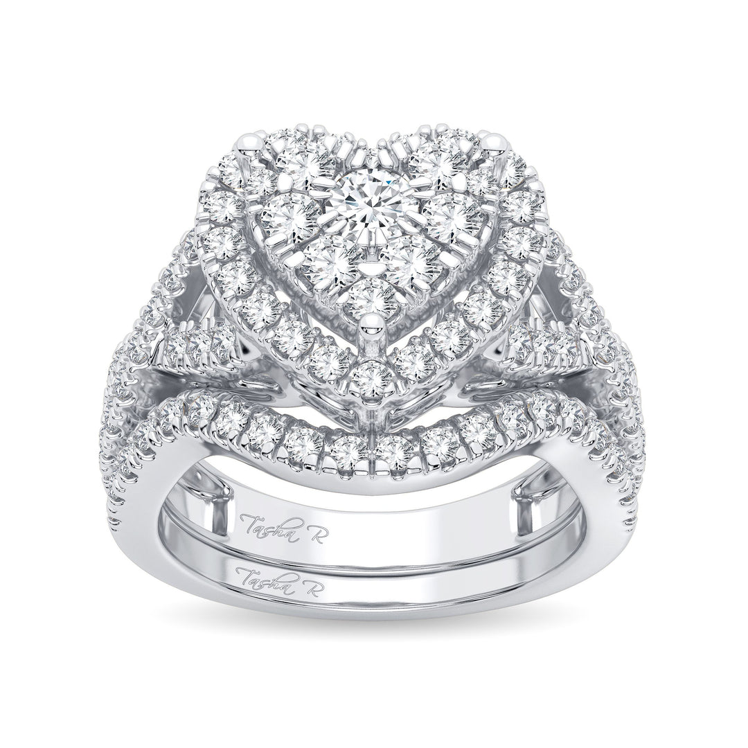Brilliant 14k White Gold 1.50CT Lab Diamond Bridal Ring