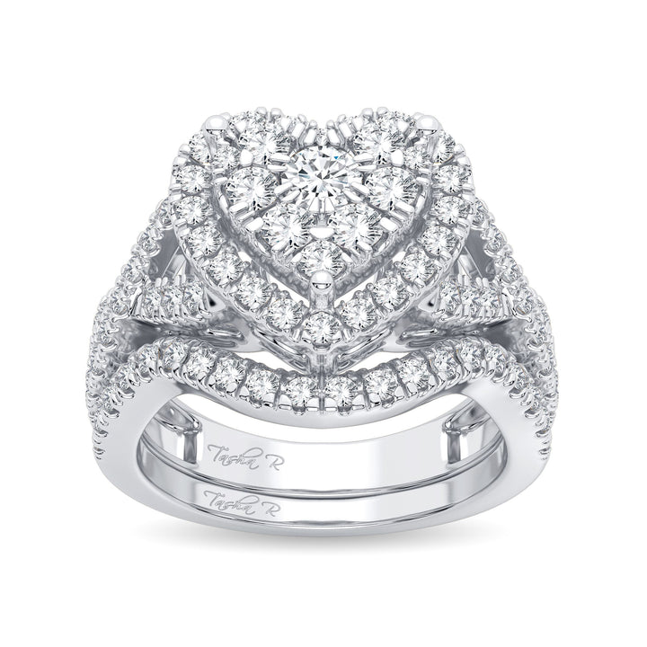 Brilliant 14k White Gold 1.50CT Lab Diamond Bridal Ring