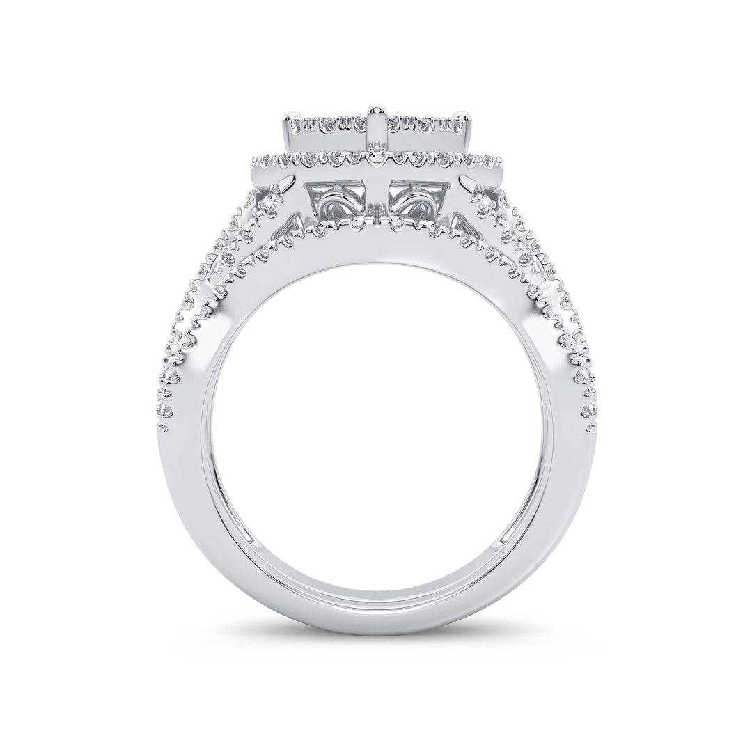 Brilliant 14k White Gold 1.50CT Lab Diamond Bridal Ring