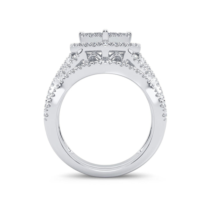 Brilliant 14k White Gold 1.50CT Lab Diamond Bridal Ring