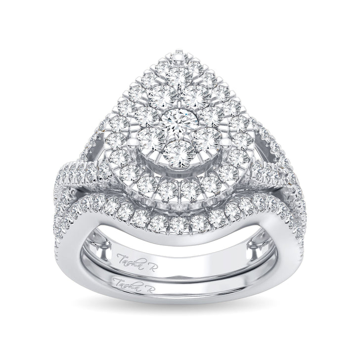 Brilliant 14K White Gold Lab Diamond Bridal Ring Set