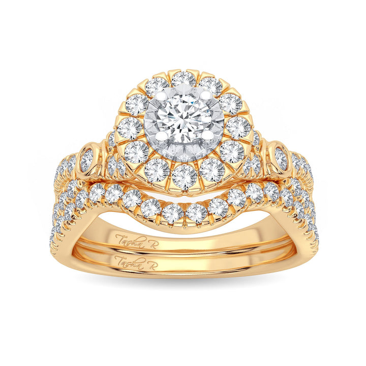 Elegant 14k Yellow Gold 1CT Lab Diamond Engagement Ring