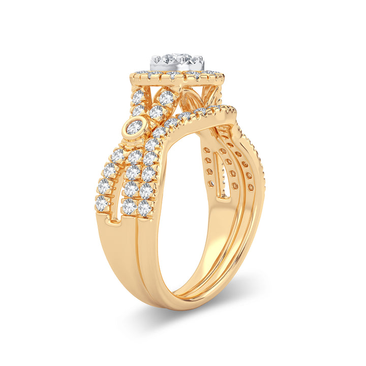 Elegant 14k Yellow Gold 1CT Lab Diamond Engagement Ring