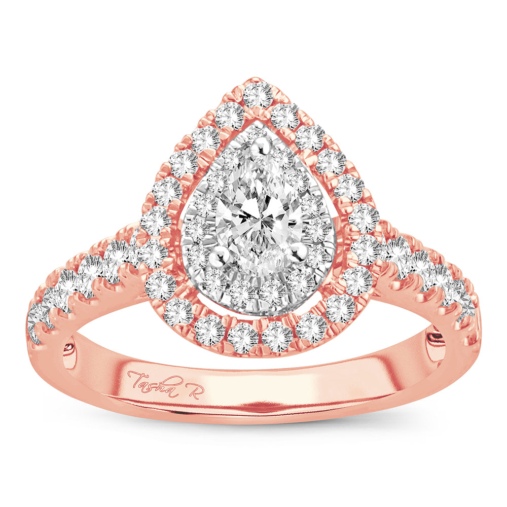 14k Rose Gold 1CT Lab Diamond Womens Engagement Ring